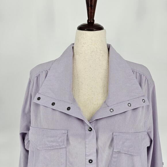 Duluth Trading Co Sol Survivor Shirt Jac Womens 2X Lavender Sun Protection - Picture 4 of 12